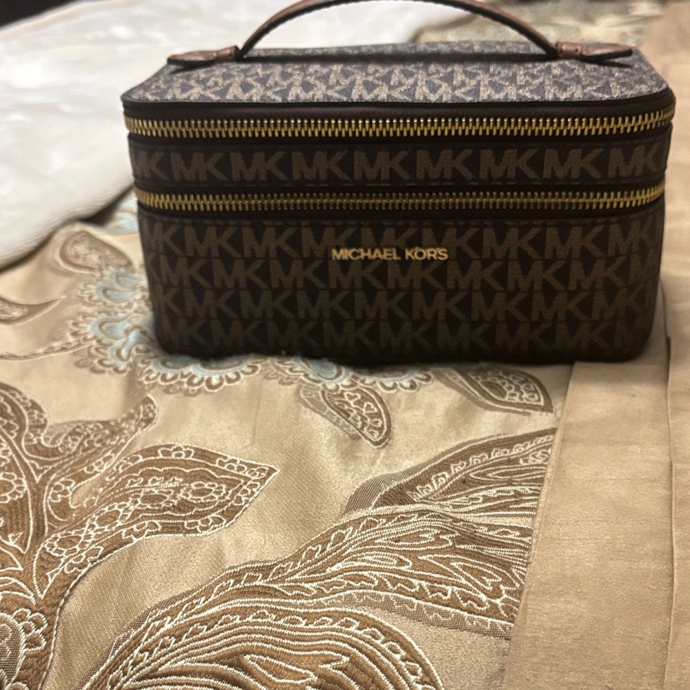 Michael Kors Brown Monogram Travel Case
